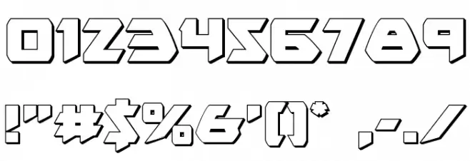 Skirmisher 3D Font OTHER CHARS