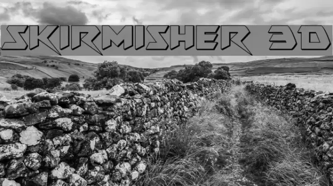 Skirmisher 3D Font examples