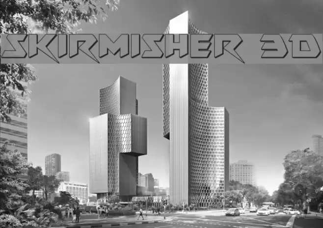 Skirmisher 3D Font examples