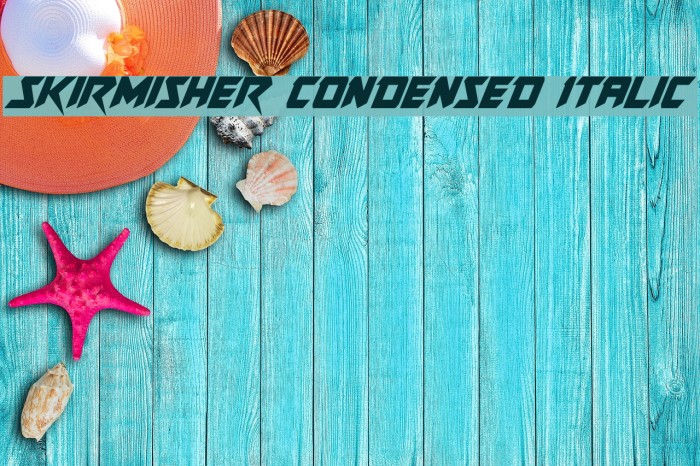 Skirmisher Condensed Italic Font examples