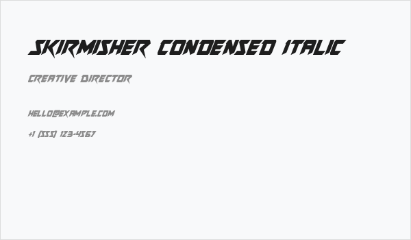 Skirmisher Condensed Italic Business Card