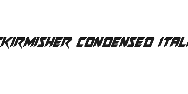 Skirmisher Condensed Italic Logo