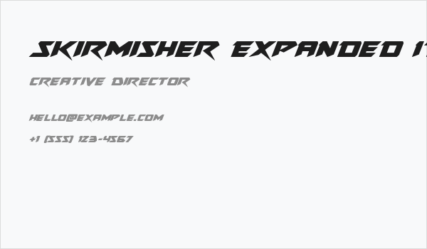 Skirmisher Expanded Italic Business Card
