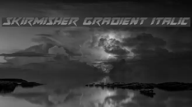Skirmisher Gradient Italic Font examples