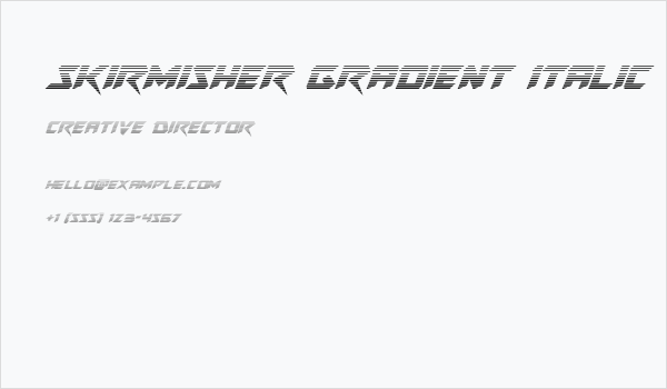 Skirmisher Gradient Italic Business Card