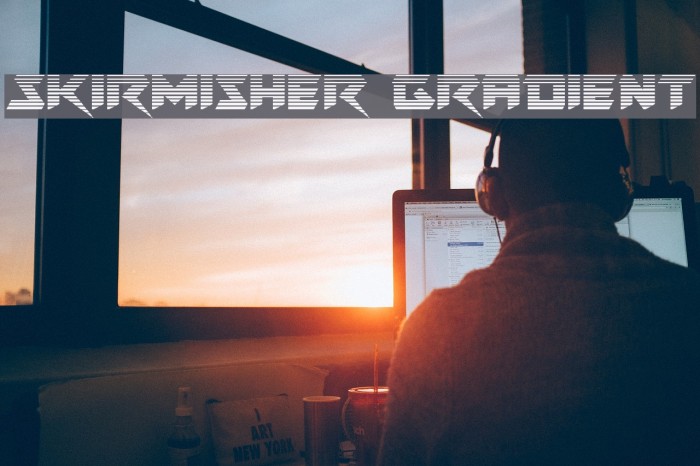 Skirmisher Gradient Font examples