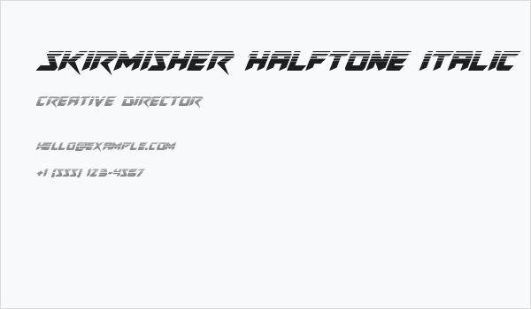 Skirmisher Halftone Italic Business Card