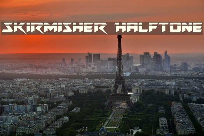 Skirmisher Halftone Font examples