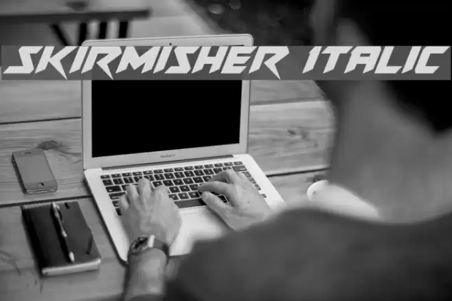 Skirmisher Italic Font examples
