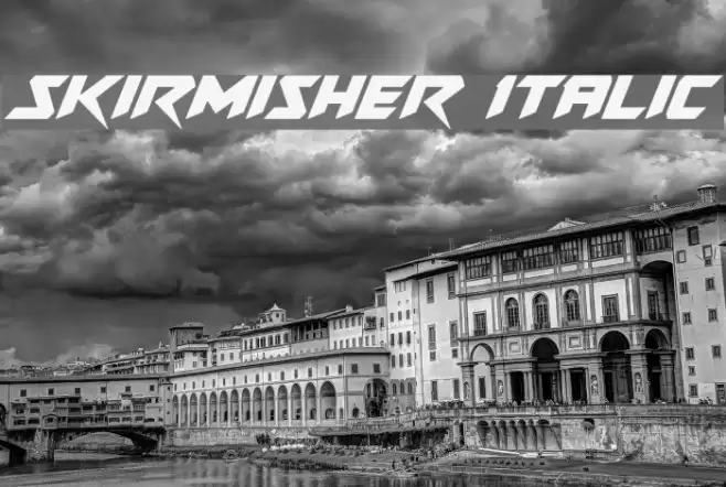 Skirmisher Italic Font examples