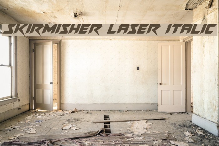 Skirmisher Laser Italic Font examples