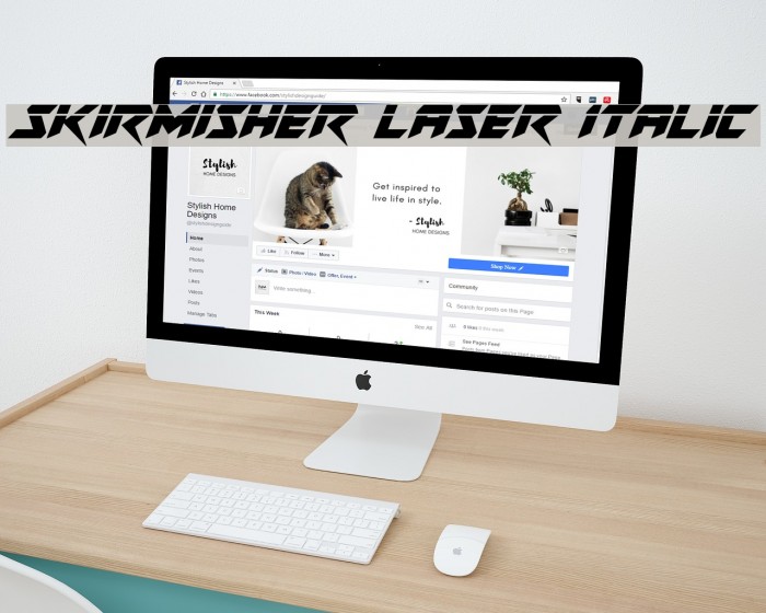 Skirmisher Laser Italic Font examples