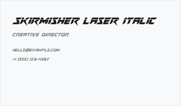 Skirmisher Laser Italic Business Card