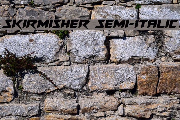 Skirmisher Semi-Italic Шрифта examples