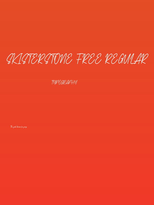 Skisterstone Free Regular Poster