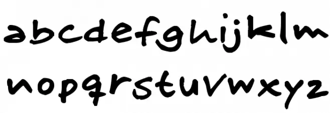 SkitserFineliner Schriftart Kleinbuchstaben