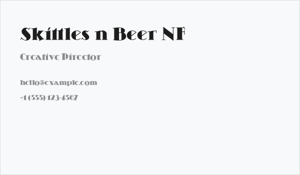 Skittles n Beer NF Business Card