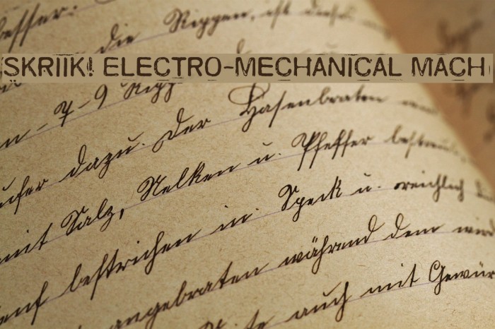 Skriik! Electro-mechanical mach Font examples