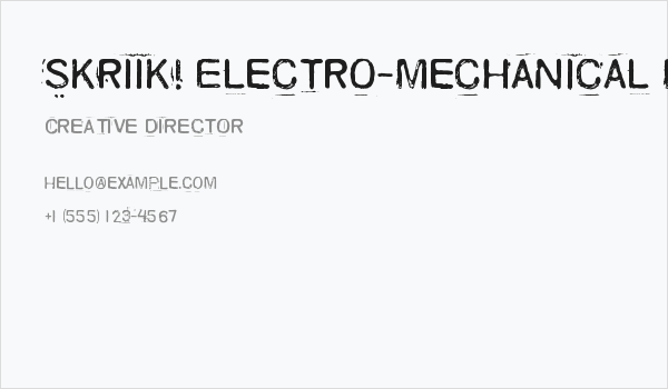 Skriik! Electro-mechanical mach Business Card