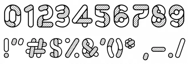 Skrova Parts Outline Dotted 1 Font Alte caractere