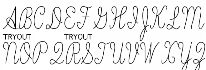 Skryptaag Tryout Font UPPERCASE