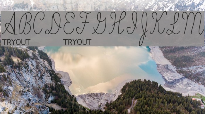 Skryptaag Tryout Font examples