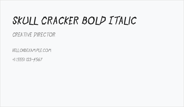 Skull Cracker Bold Italic Business Card