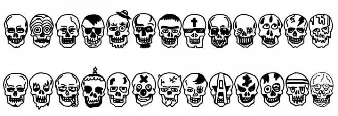 Skulls Party Icons Fonte MAIÚSCULAS