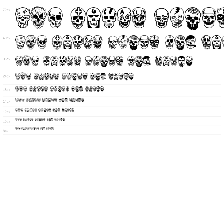 Skulls Party Icons Waterfall