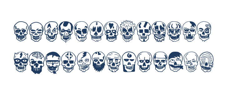Skulls Party Icons Lowercase