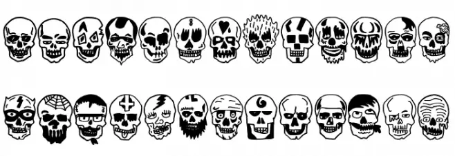 Skulls Party Icons फ़ॉन्ट लोअरकेस