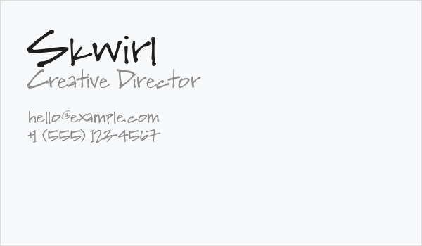 Skwirl Business Card