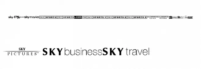 Sky 1998 Channel Logos Шрифта ВЕРХНИЙ