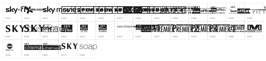 Sky 1998 Channel Logos Character Map
