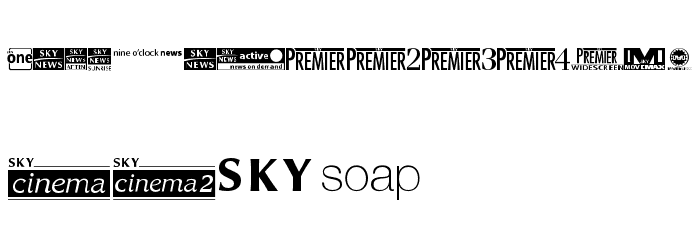 Sky 1998 Channel Logos Font LOWERCASE