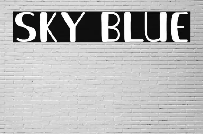 Sky Blue Font examples