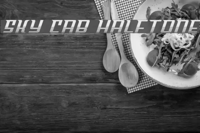 Sky Cab Halftone Font examples