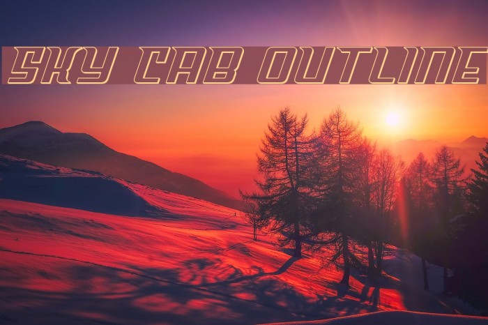 Sky Cab Outline Font examples