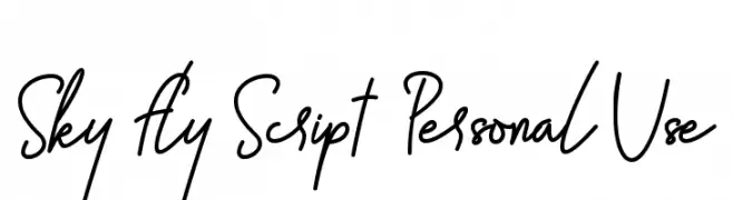 Sky Fly Script - Personal Use  les polices de caractères gratuit tlcharger