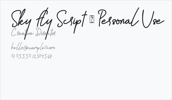 Sky Fly Script - Personal Use Business Card