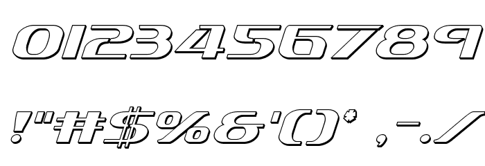 Sky Marshal 3D Italic Font OTHER CHARS