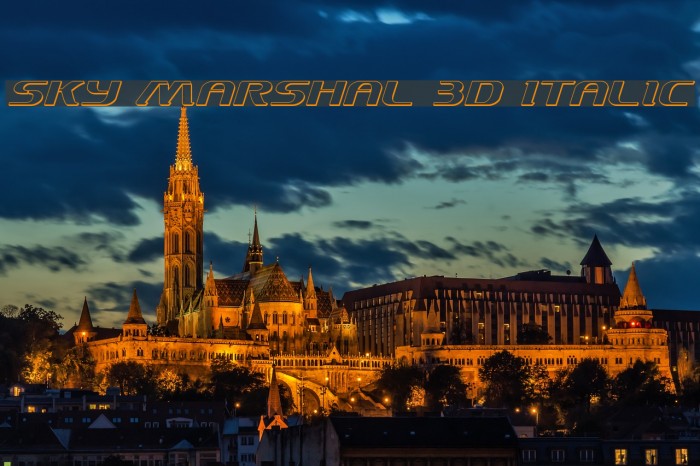 Sky Marshal 3D Italic Font examples