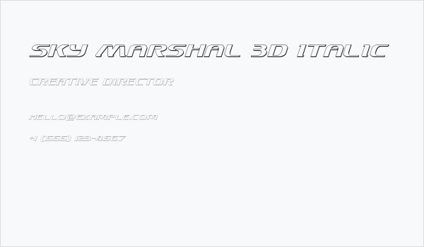 Sky Marshal 3D Italic Business Card