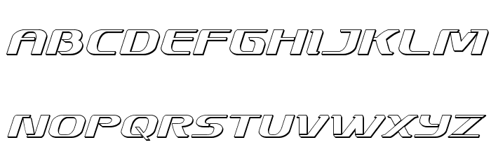 Sky Marshal 3D Italic Font LOWERCASE