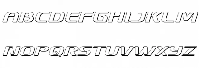 Sky Marshal 3D Italic Caratteri MINUSCOLO