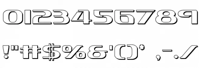 Sky Marshal 3D Font OTHER CHARS