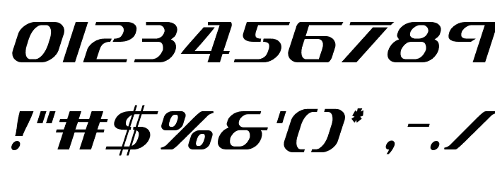 Sky Marshal Condensed Italic Font OTHER CHARS