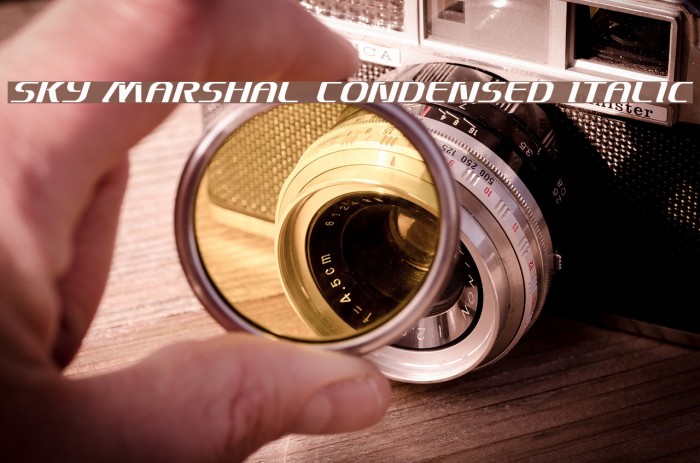 Sky Marshal Condensed Italic Font examples