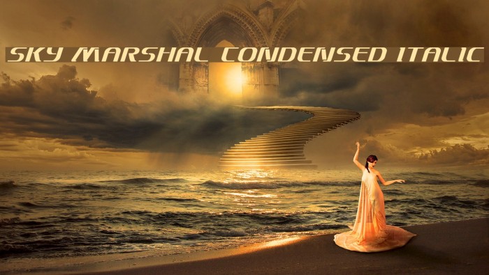 Sky Marshal Condensed Italic Font examples