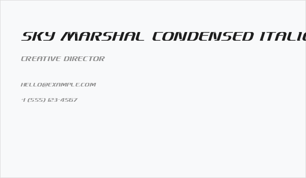 Sky Marshal Condensed Italic Business Card